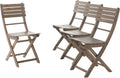 Acacia Wood Foldable Dining Chairs, 4-Pcs Set, Grey Finish L11082
