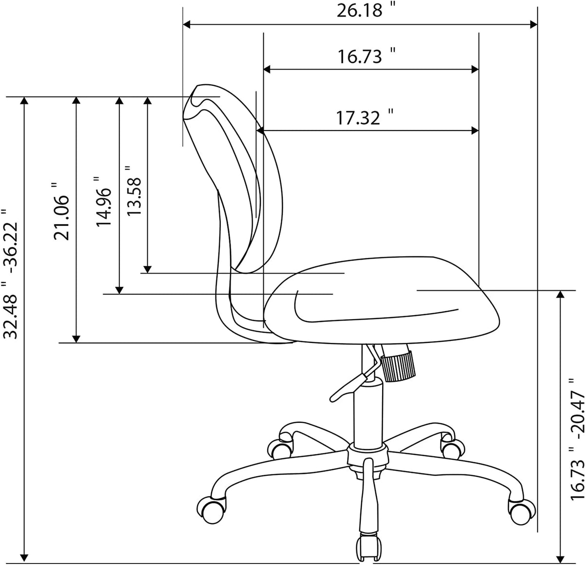 Black Chrome Mesh Low-Back Task Chair M8267