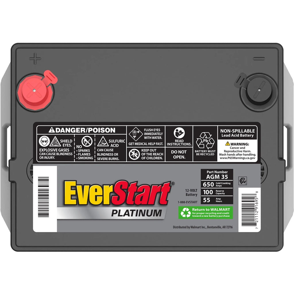 Platinum AGM Automotive Battery Group Size 35 12 Volt 650 CCA T58462