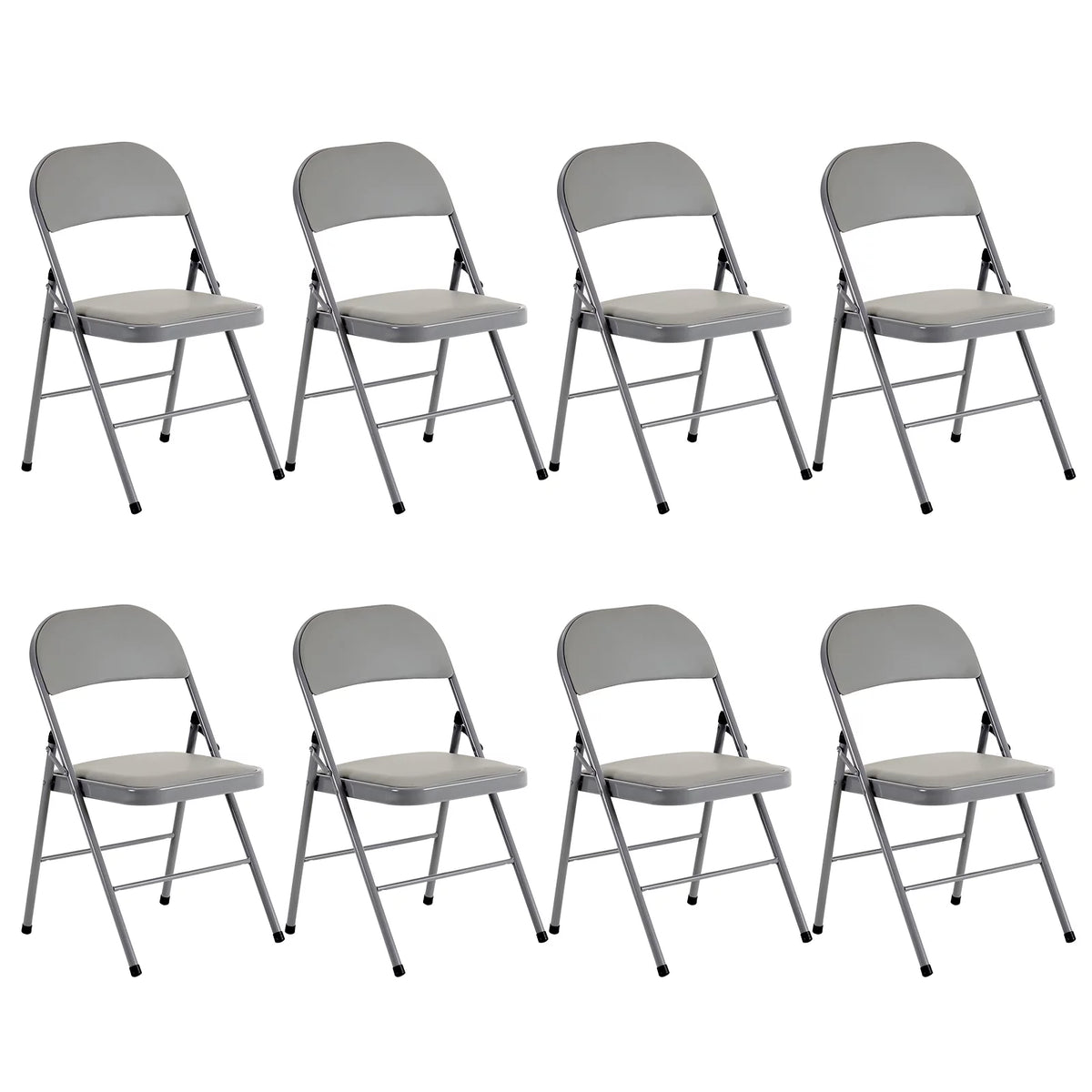 6 Pack Black Folding Chairs Cushioned Padded Seat Metal Frame M223204