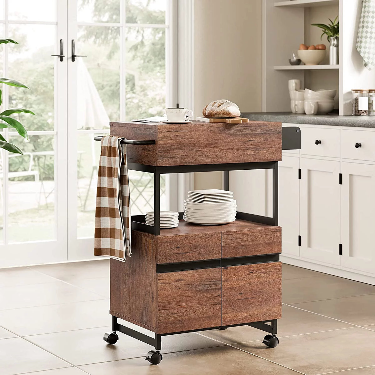 Kitchen Island with Drawer and Storage Cabinet M345853