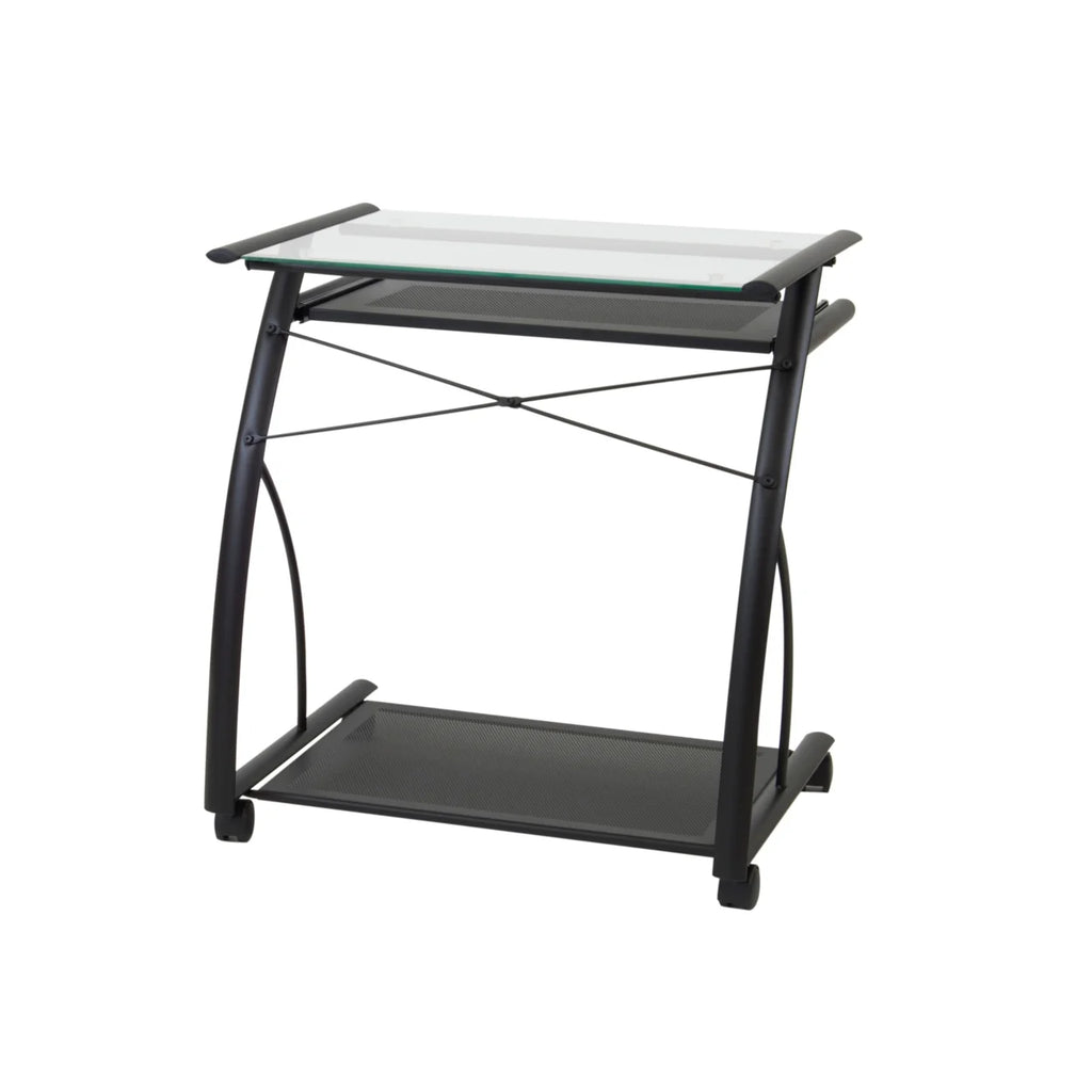Compact Computer Cart with Storage and Keyboard Shelf J228