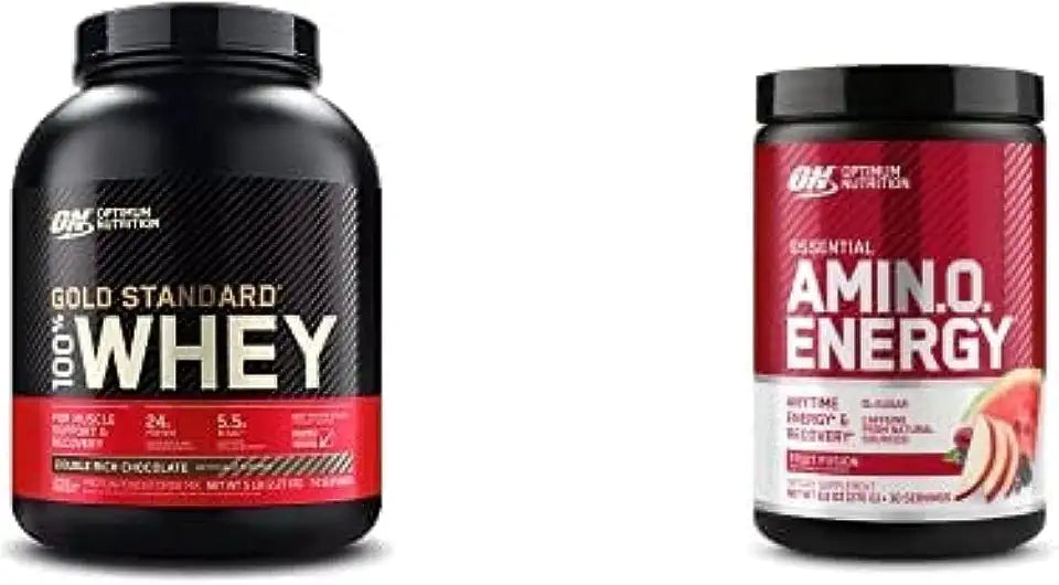 100% Whey Protein Isolate Double Rich Chocolate 74 Servings + Amino Energy BCAA Fruit Fusion 30 Servings C667