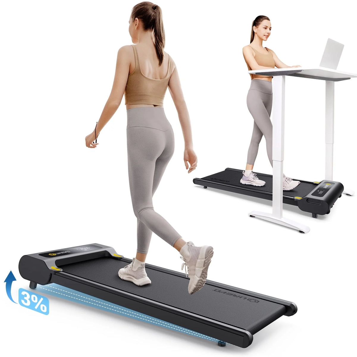 2 in 1 Under Desk Treadmill with Remote Control C640232