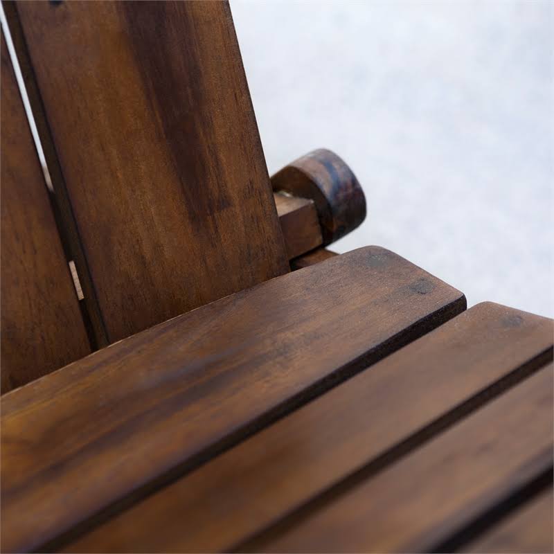 2 Piece Acacia Adirondack Chair Patio Set Dark Brown D985970