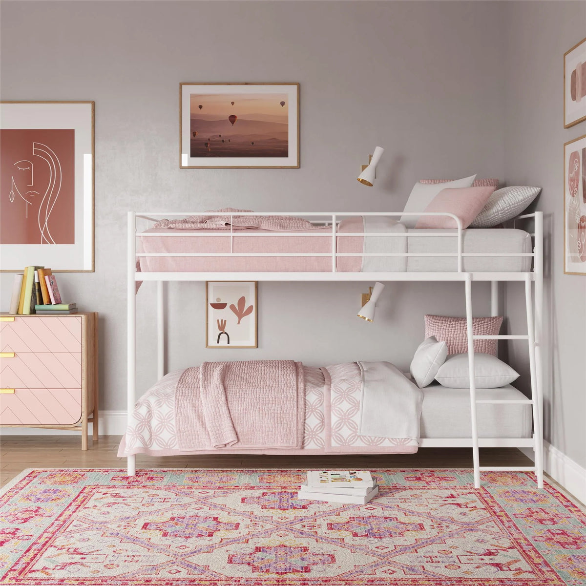 Black Twin-over-Twin Low Profile Bunk Bed R402