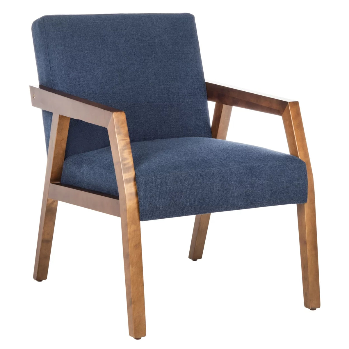 Navy Wood Arm Accent Chairs P49327