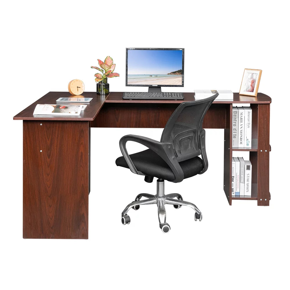 L-Shaped Computer Desk with Storage Shelves A9113