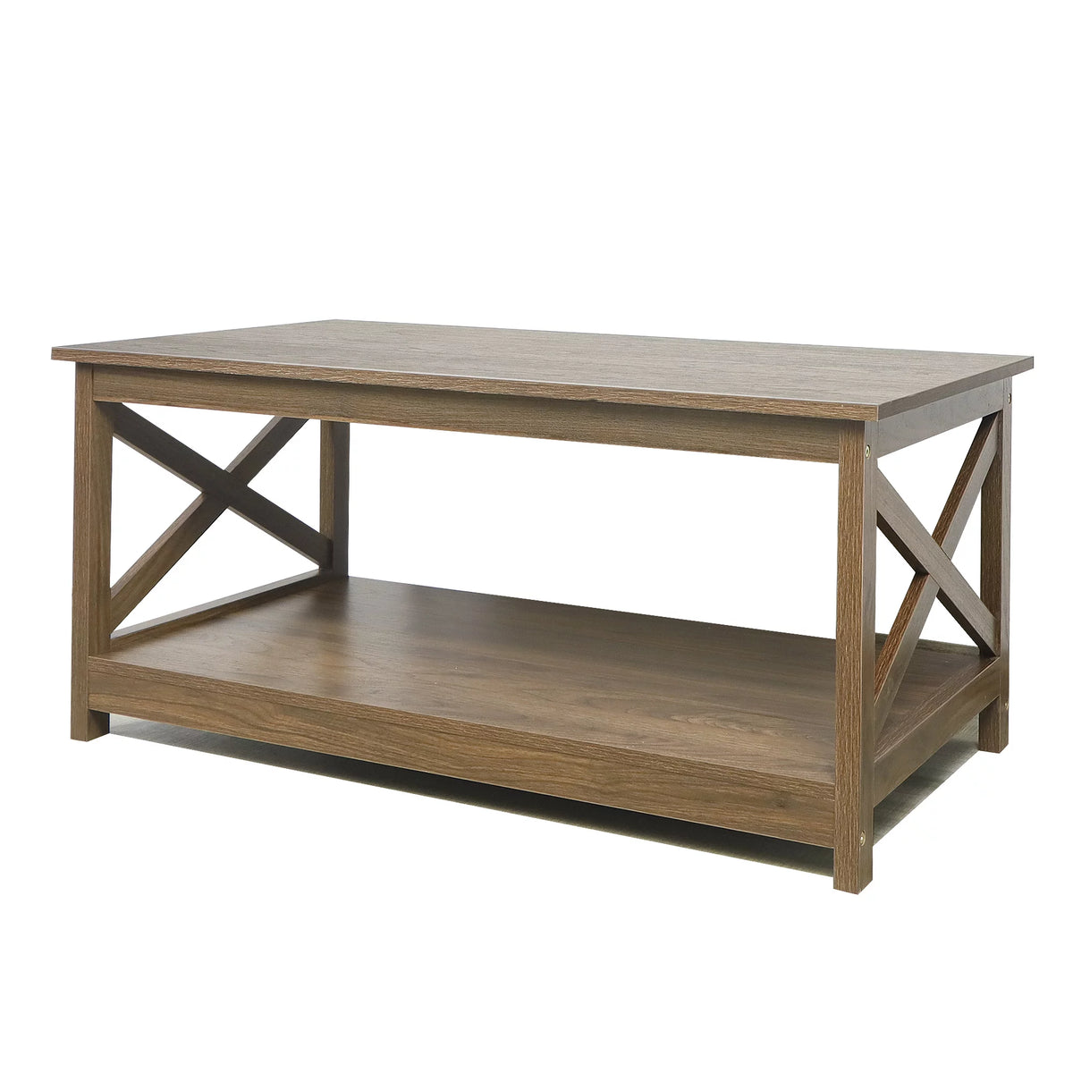 Dark Walnut 2-Tier Wood Coffee Table I967185