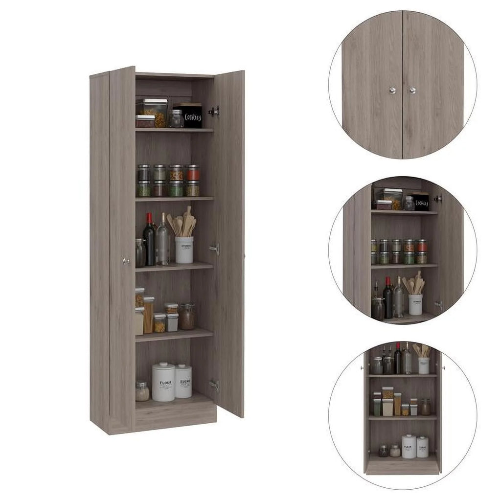 2-Door Engineered Wood Pantry Cabinet in Gray W925