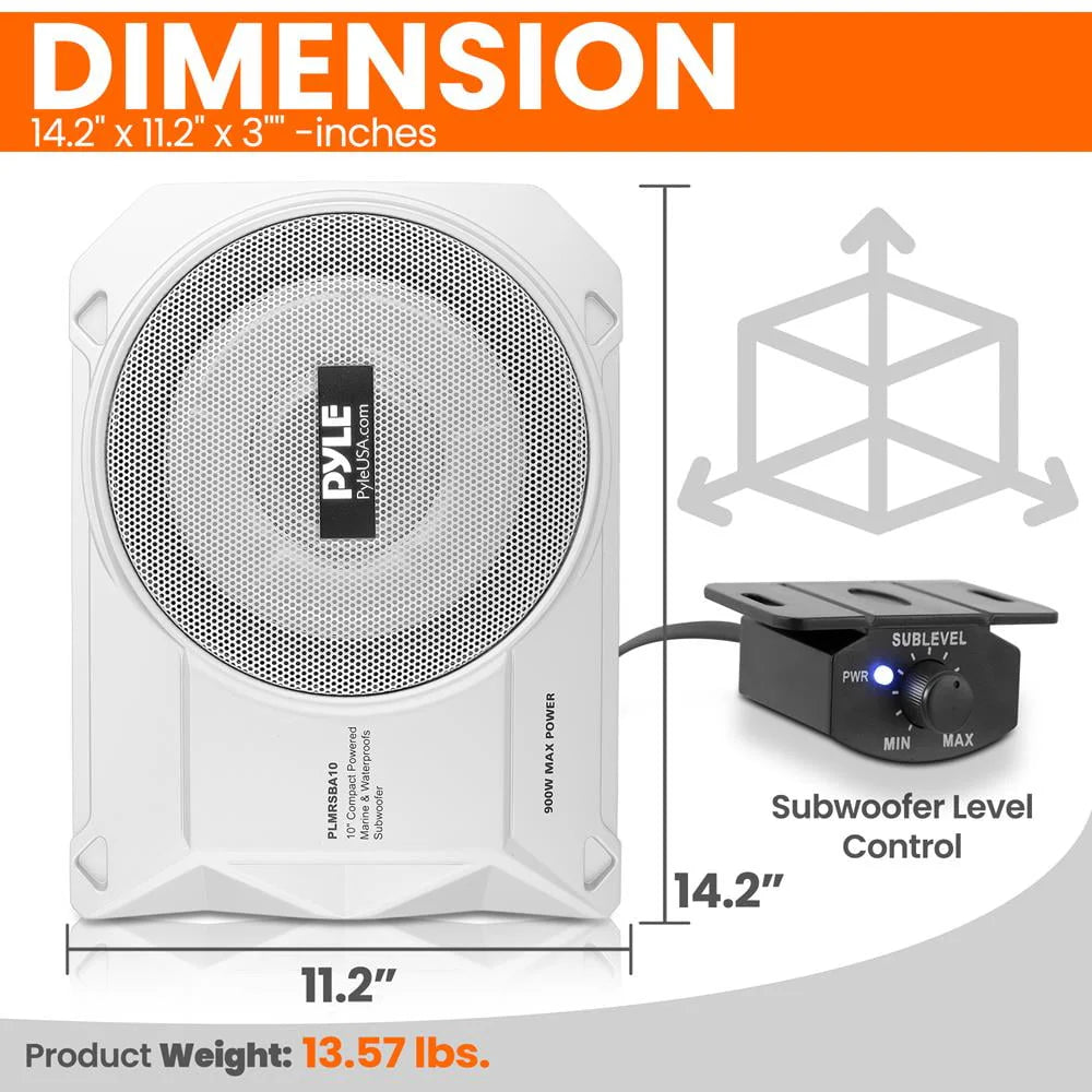 10-Inch Low-Profile Amplified Car Subwoofer M3136