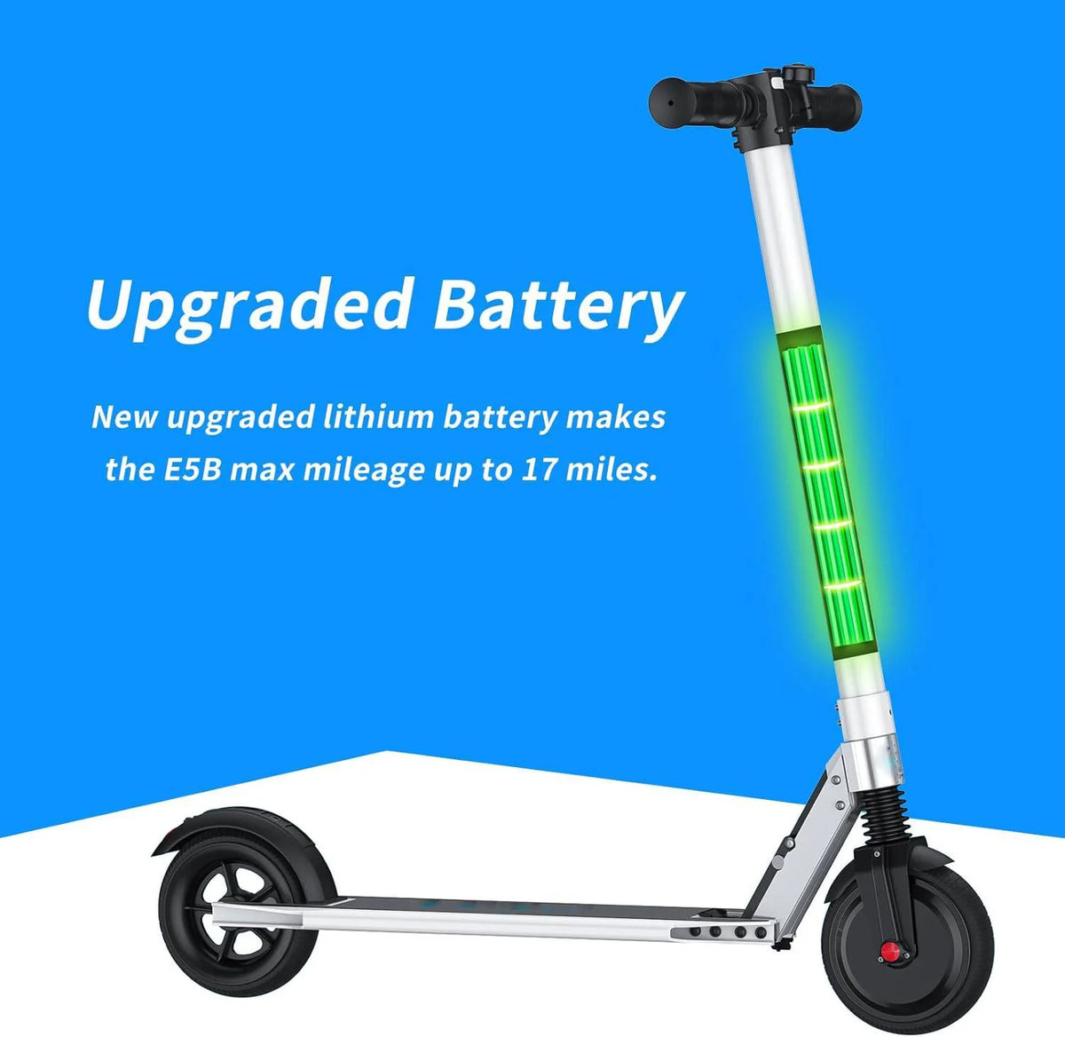 Electric Scooter with 10 Solid Tires, 500W Motor Folding I302