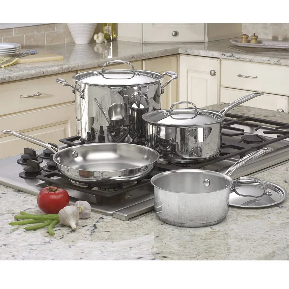 7-Piece Stainless Steel Cookware Set with Wall Mounted Rack G35836