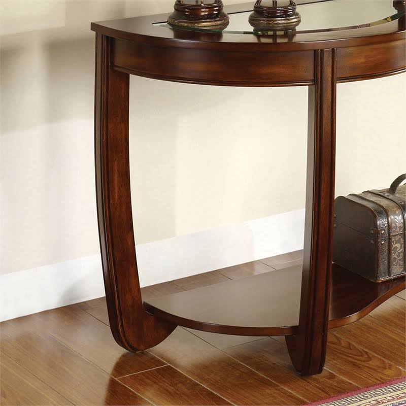 Dark Cherry Curved Console Table A5777