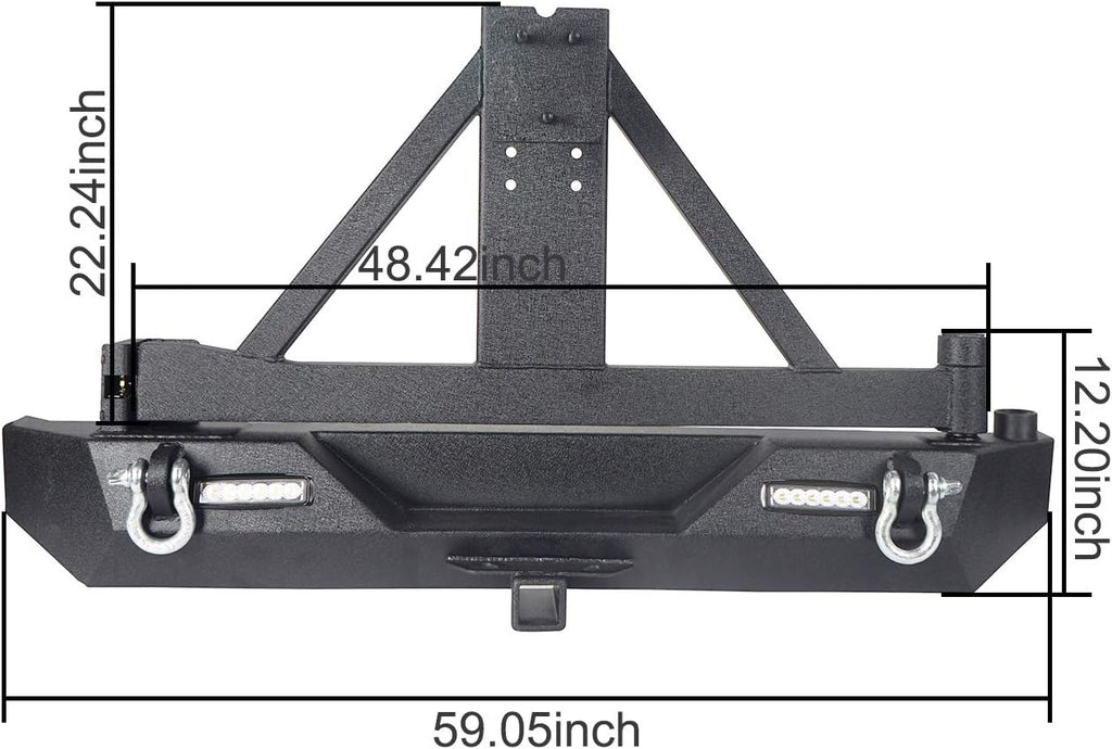 Front Bumper & Rear Bumper Combo with Tire Carrier Set L506
