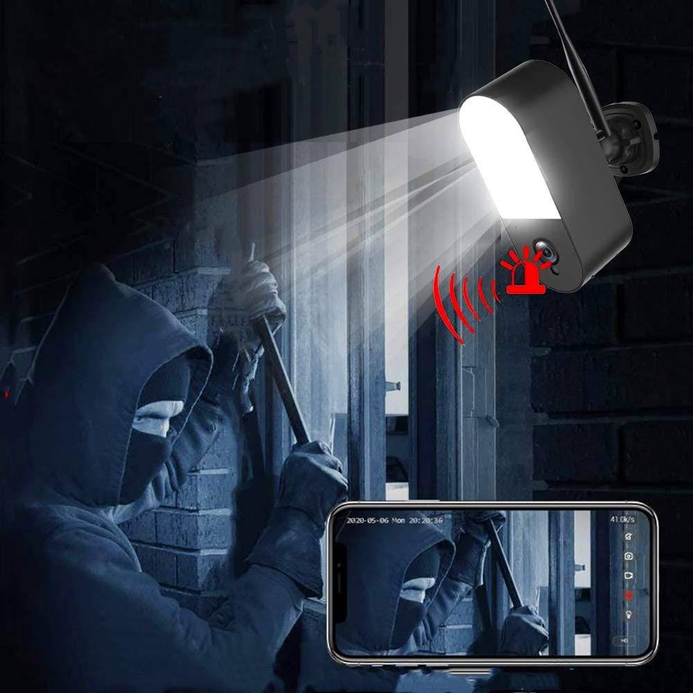 Security Camera Outdoor WiFi Floodlight Cam 3MP Color Night Vision H10615