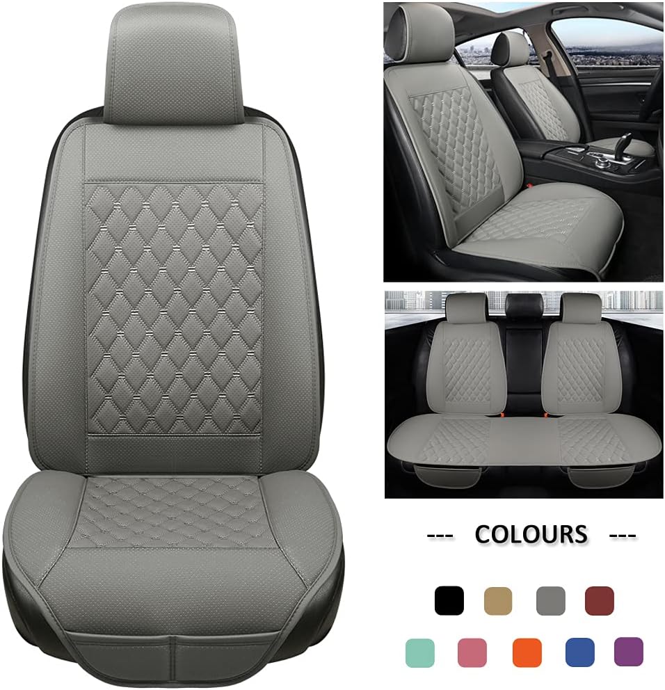 Car Seat Covers Full Set Gray Diamond Pattern F82047