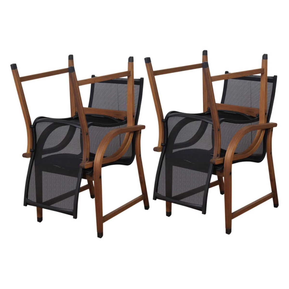 5-Piece Round Eucalyptus Wood Patio Dining Set A325