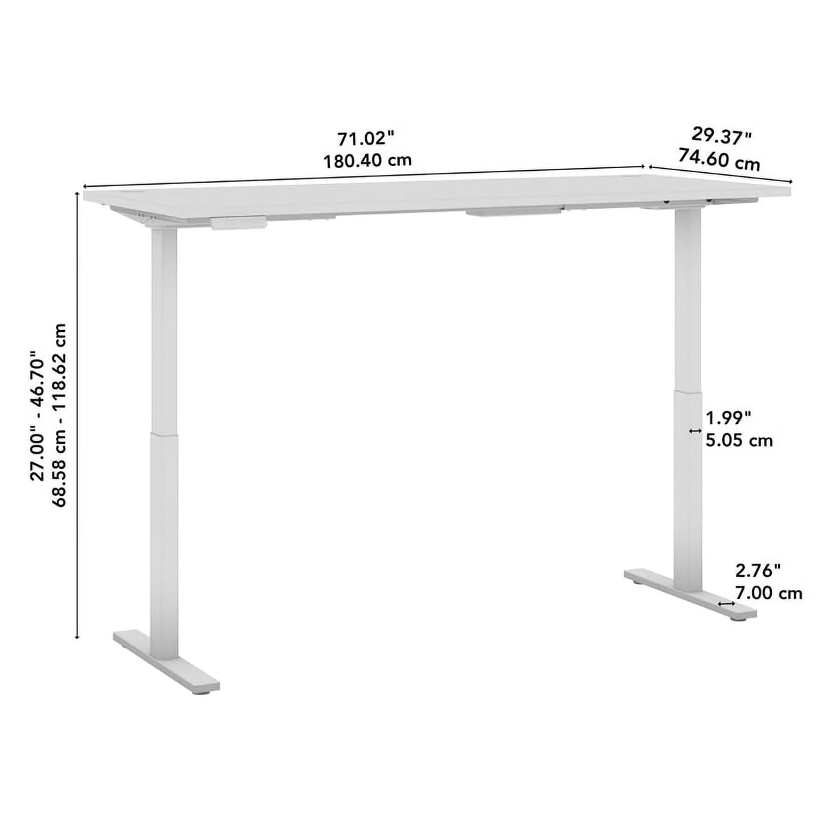 48W Adjustable Standing Desk in Natural Elm Q6834