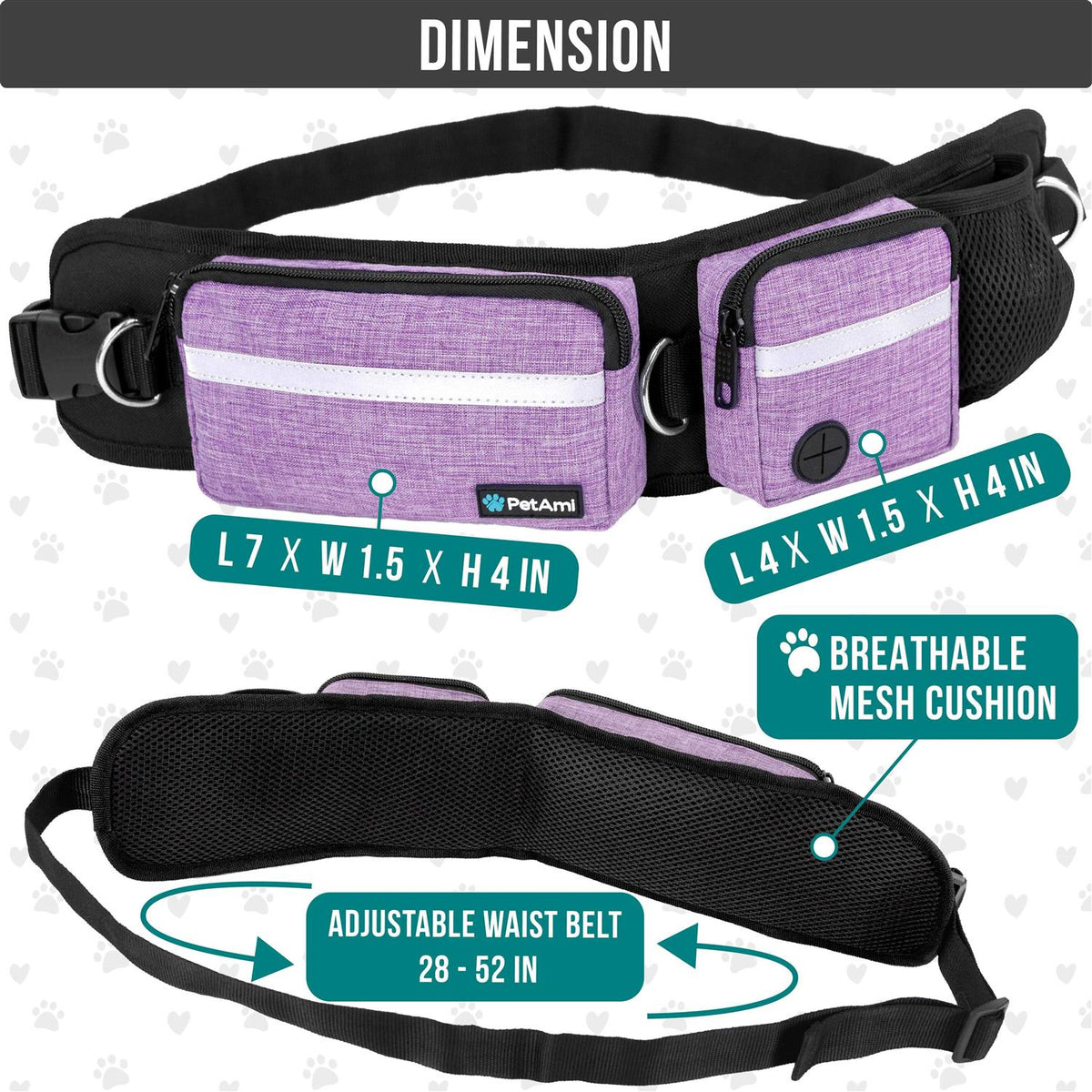 Hands Free Dog Leash Belt Bag E6342