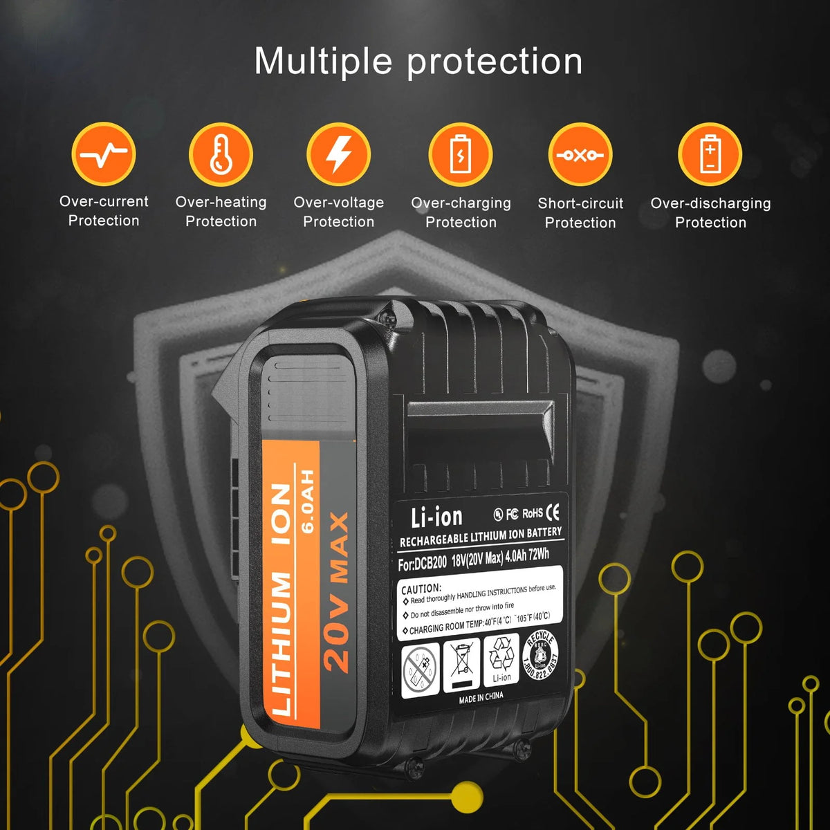 2 Pack 20V 6.0Ah Battery Y108169