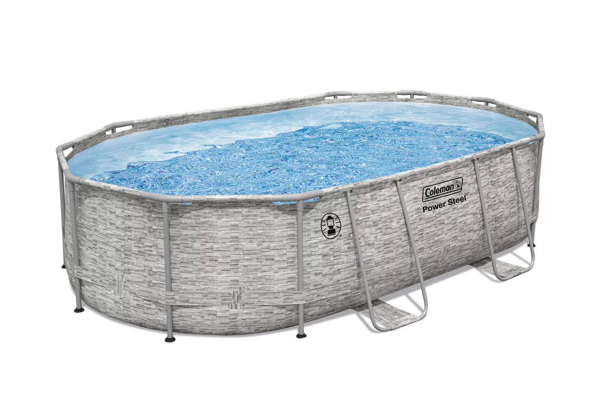 16 ft. x 10 ft. x 42 in. Oval Metal Frame Above Ground Pool Set I9167