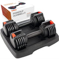 15 Pound Adjustable Dumbbells Set, 2 Pcs R25988