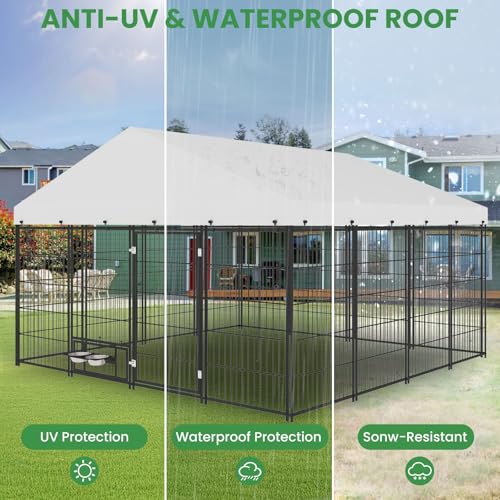 6.6 x 6.6 x 6.4 ft Outdoor Dog Kennel with Roof H35646