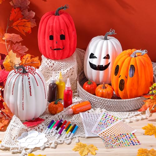 4 Sets 9.1 Inch Artificial Foam Pumpkins R20242