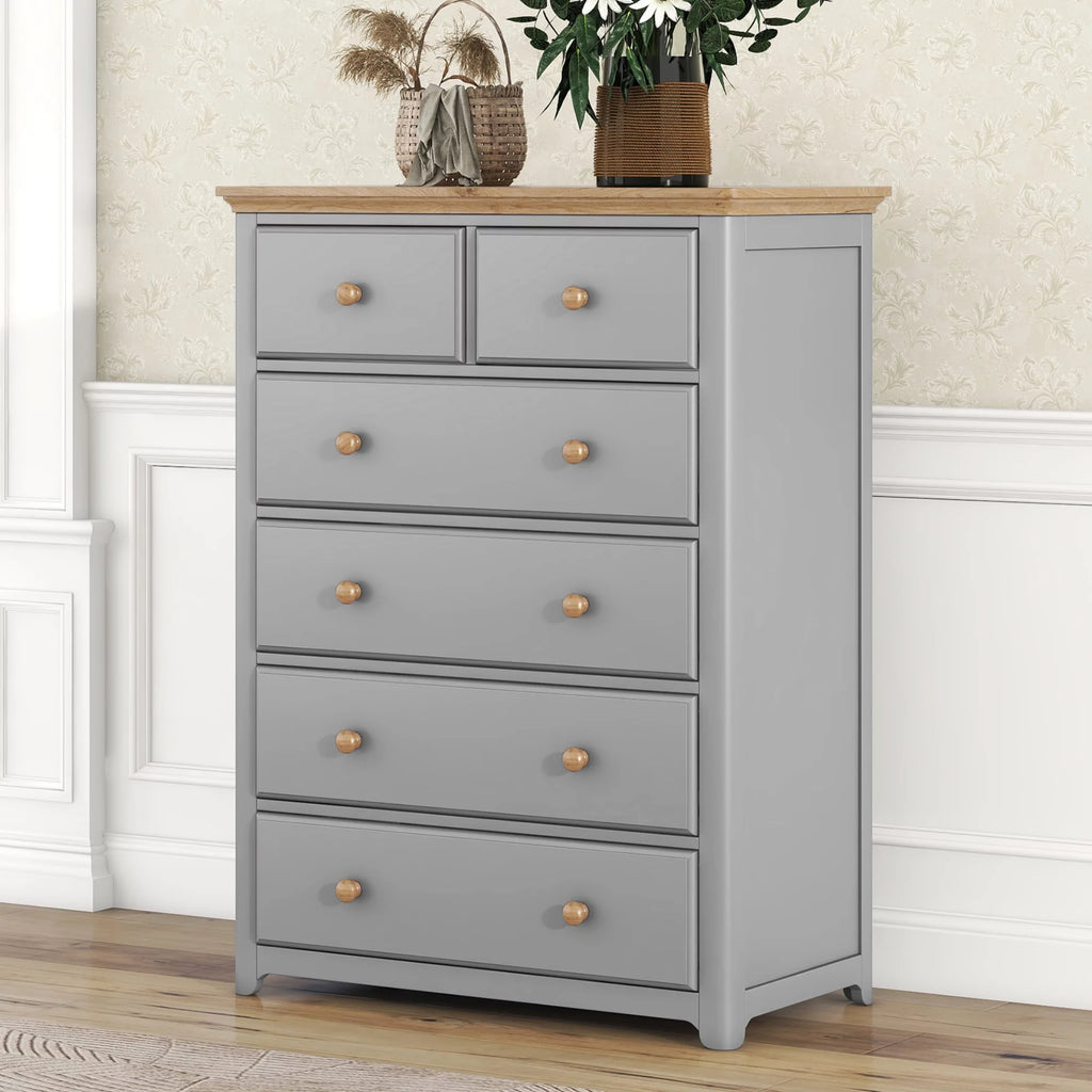 Rustic Wooden 6 Drawer Storage Cabinet Z7640