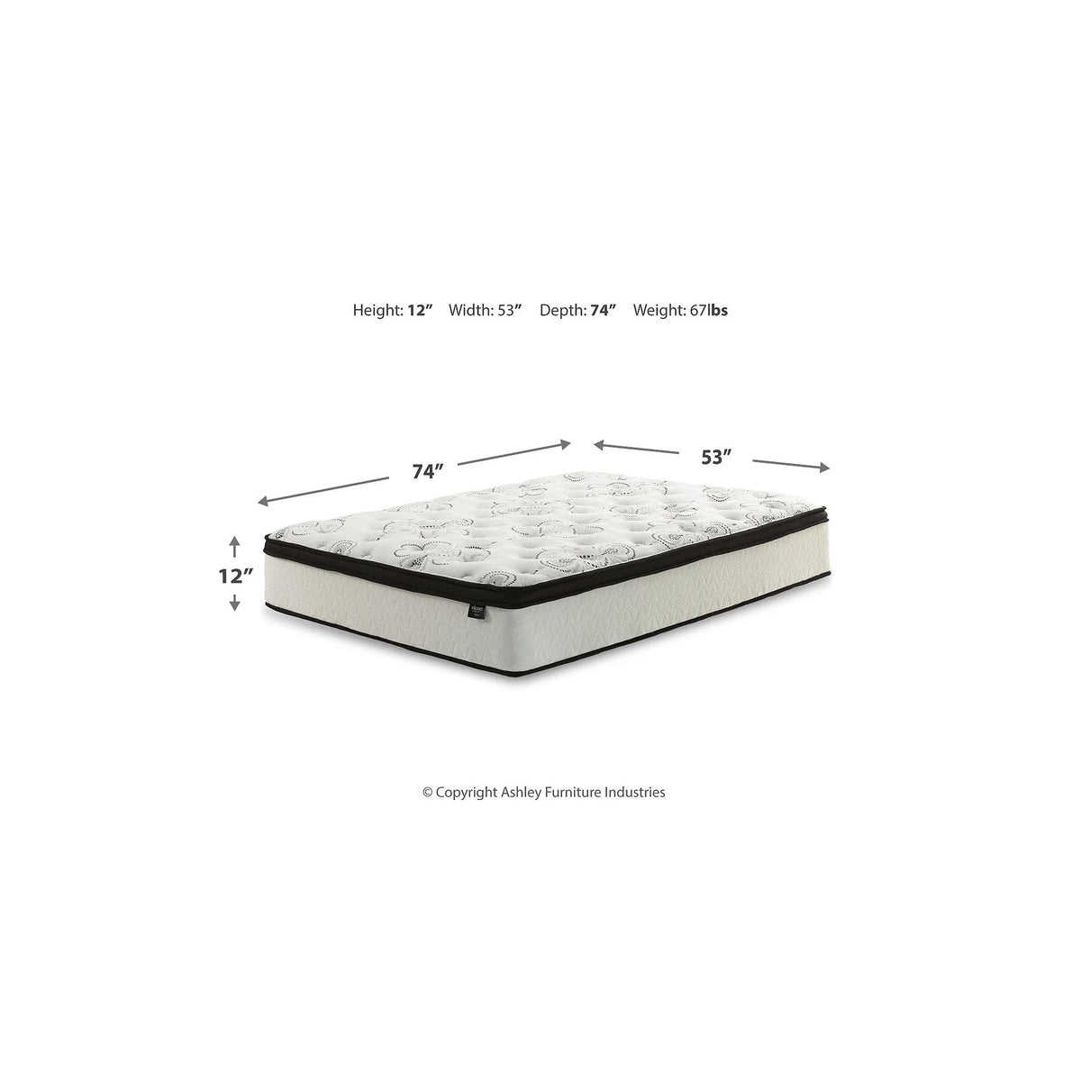 12 Inch Hybrid King Mattress in a Box White N418067