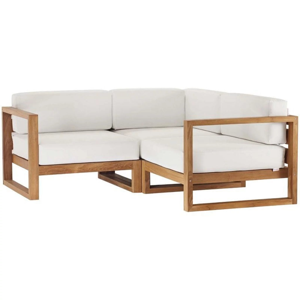 3 Piece Solid Teak Wood Patio Sectional J156