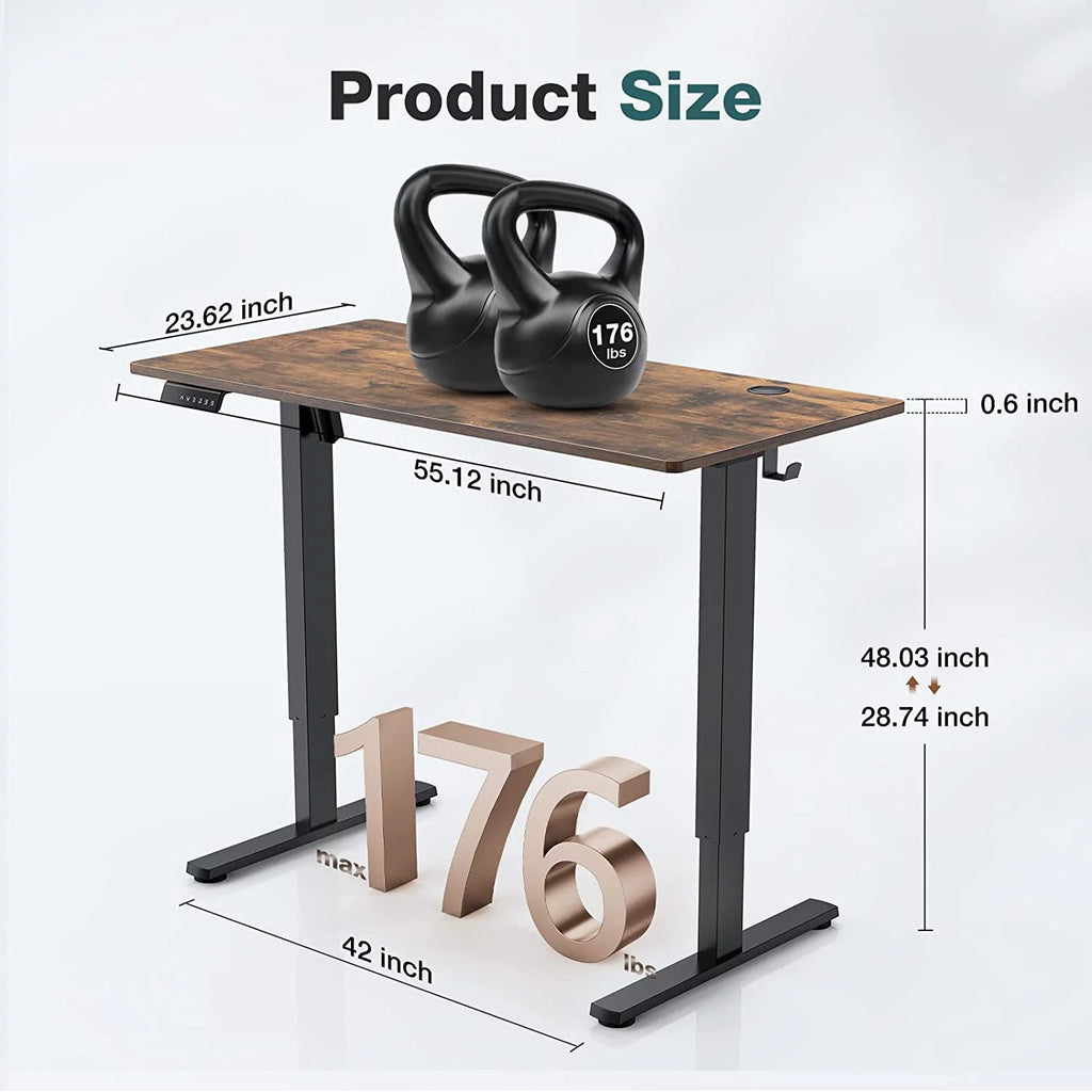 Electric Height Adjustable Standing Desk 55 x 24 in C241028