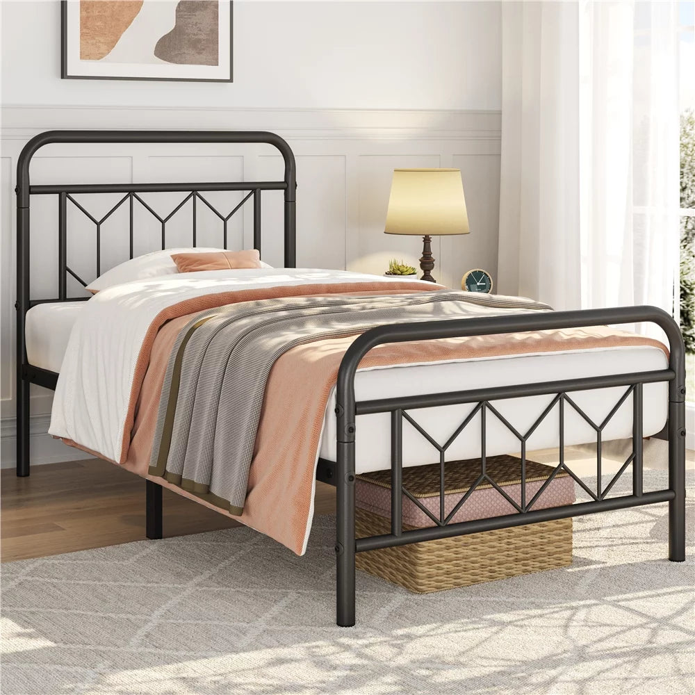 Twin Black Metal Bed Frame T6297