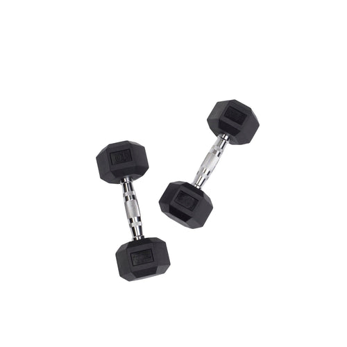 120 lbs. Rubber Hex Dumbbell Set J845