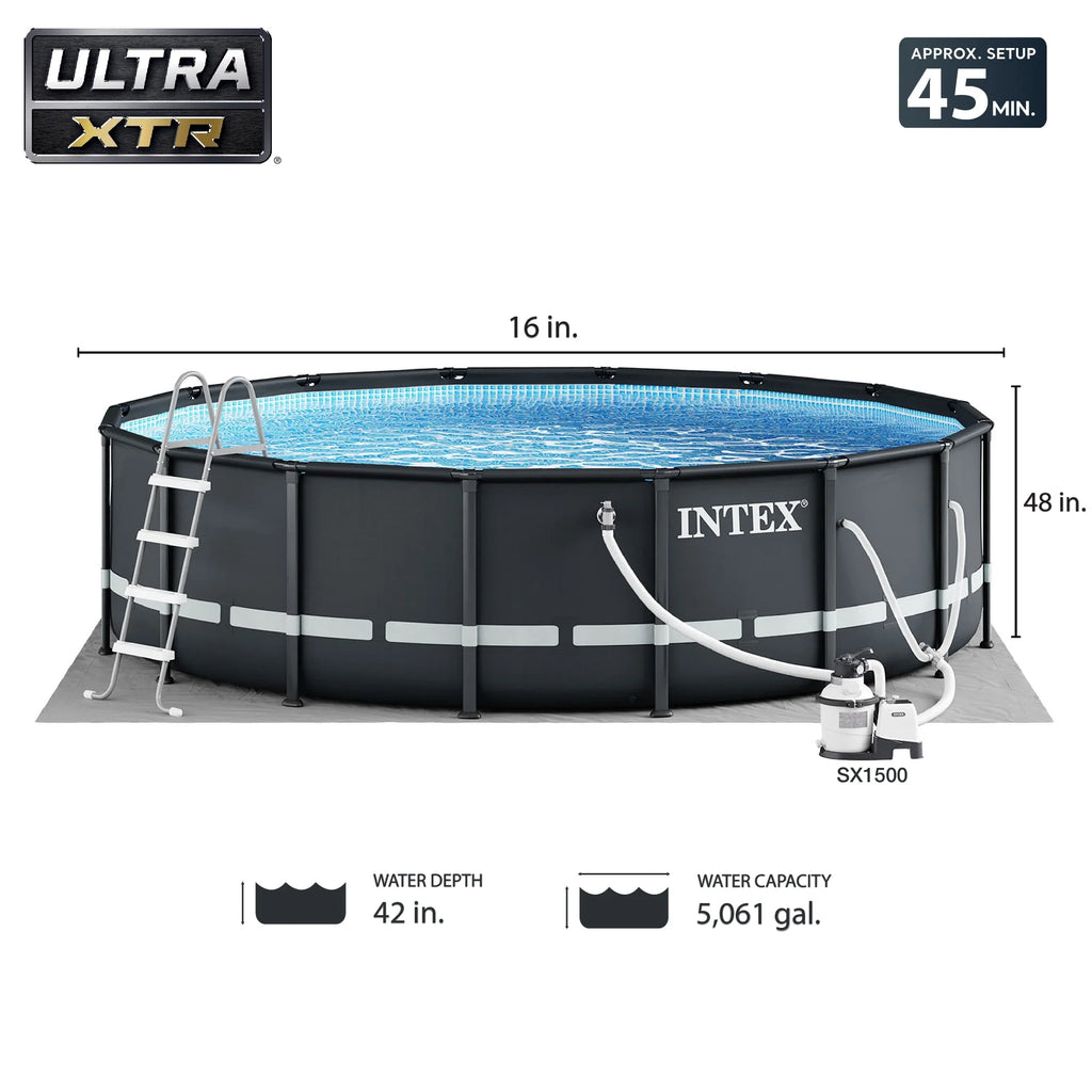 16' x 48 Above Ground Pool Set with Sand Filter Pump H308919