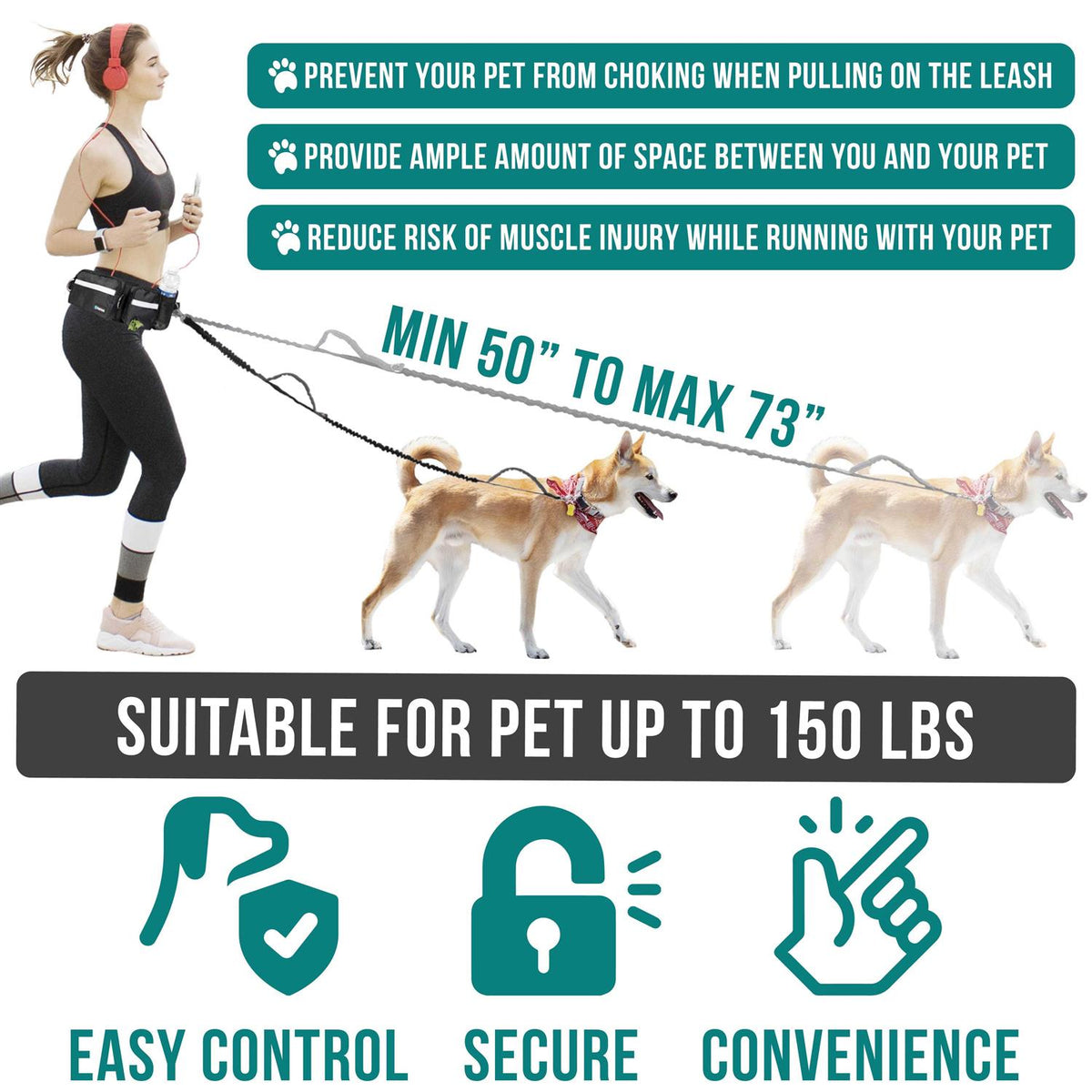 Hands Free Dog Leash Belt Bag E6342