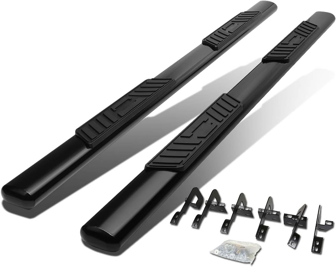 5 Inches Oval Tubing Side Step Nerf Bar Running Board Stainless Steel Black Powdercoated D857563