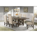 7PC Dining Set Table & 6 Fabric Side Chairs B487