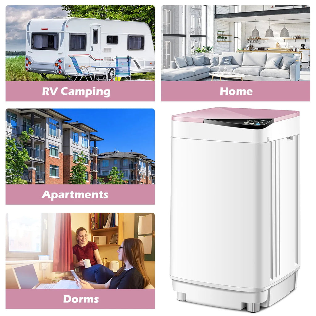 Full-Automatic Washing Machine 7.7 lbs Washer/Spinner UV Light Pink W959930