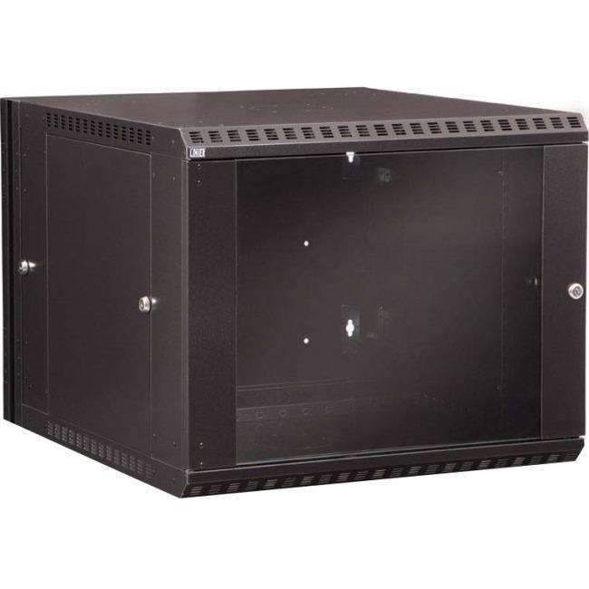 9U Swing-Out Wall Mount Cabinet with Glass Door B396