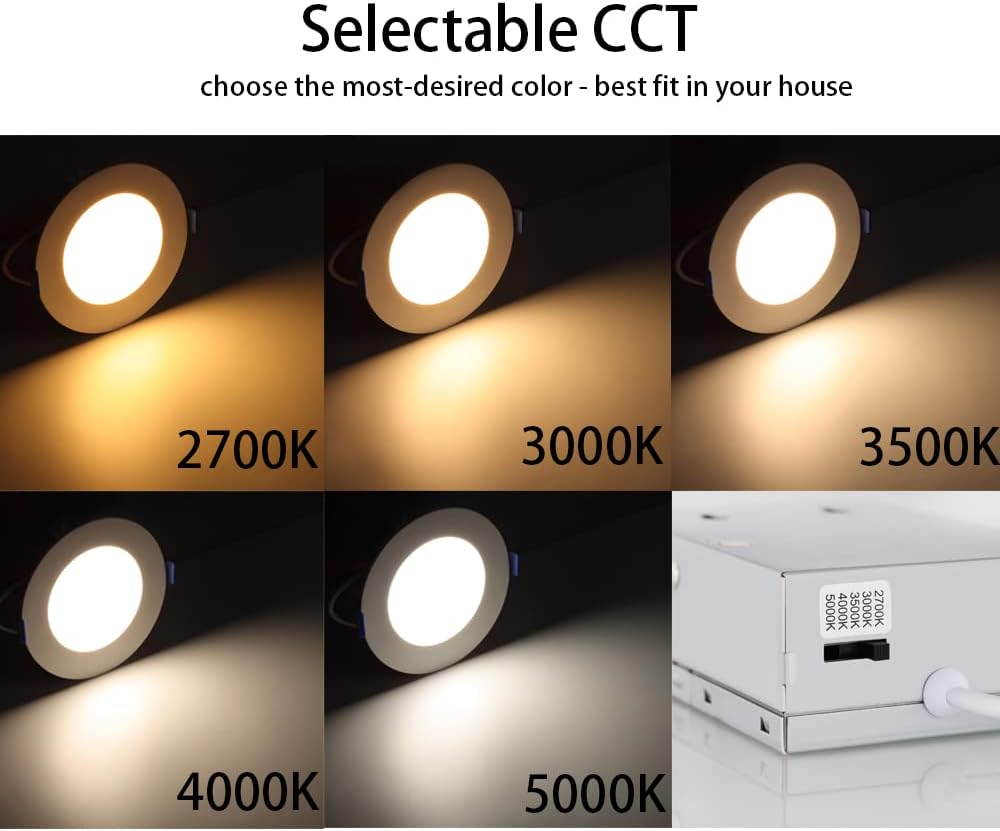 12 Pack 4 Inch Ultra-Thin Dimmable LED Recessed Lights P78939