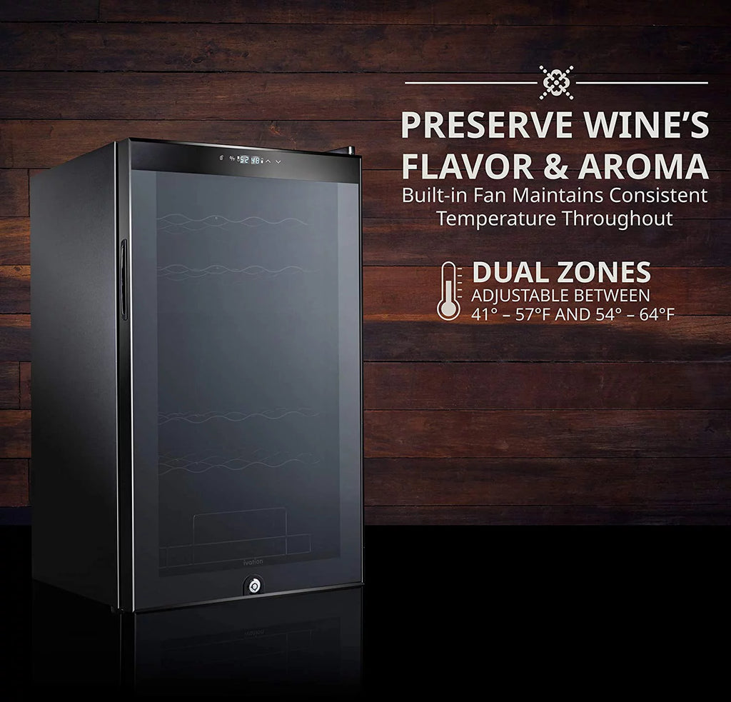 33 Bottle Dual Zone Wine Cooler Refrigerator Z122261