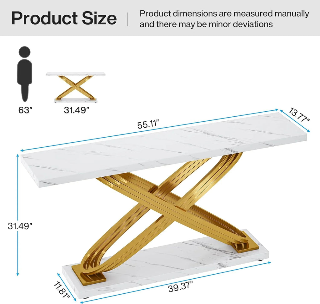 55" Faux Marble Console Table K9554