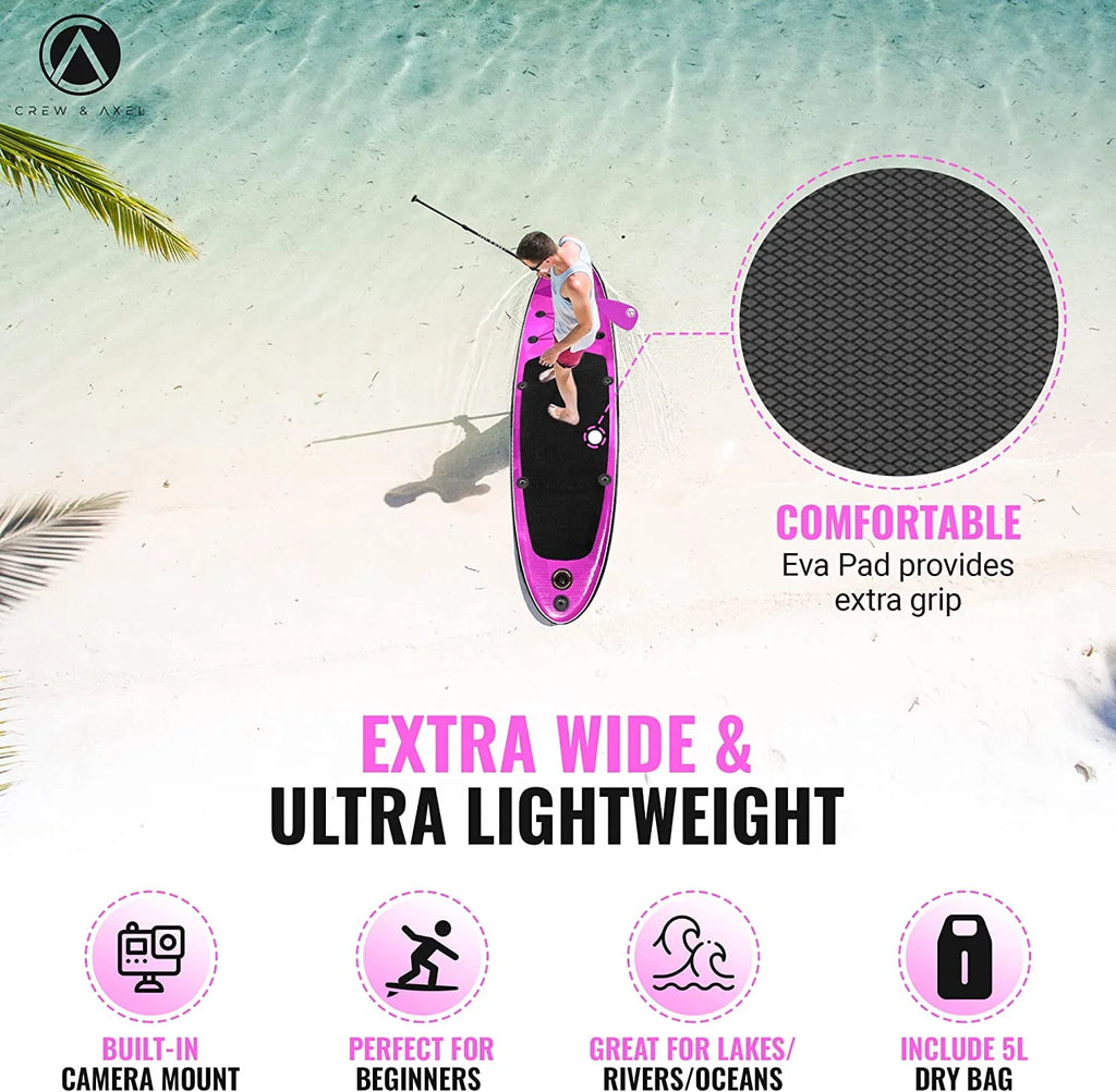 Inflatable Paddle Board SUP Kit with Paddle Pump Bag Pink W206807