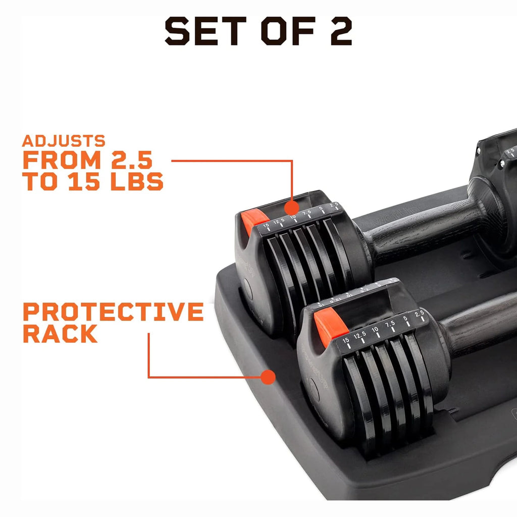 15 Pound Adjustable Dumbbells Set, 2 Pcs R25988