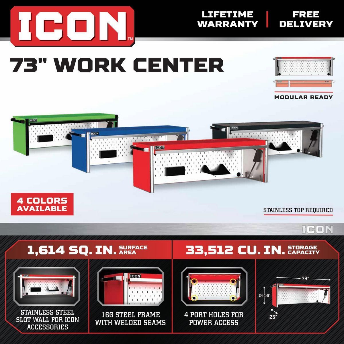 73 in. Work Center Hutch L890381