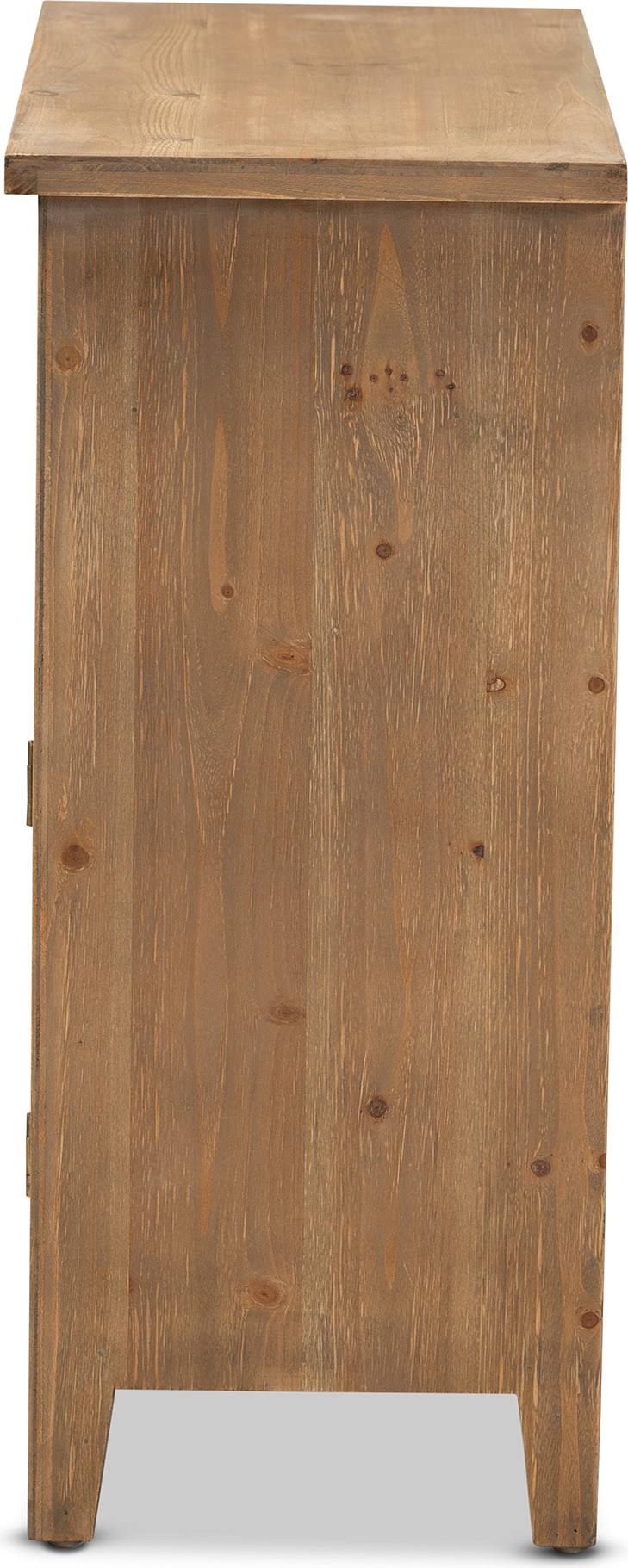 Medium Oak Finished 2-Door 2-Drawer Wood Storage Cabinet K156