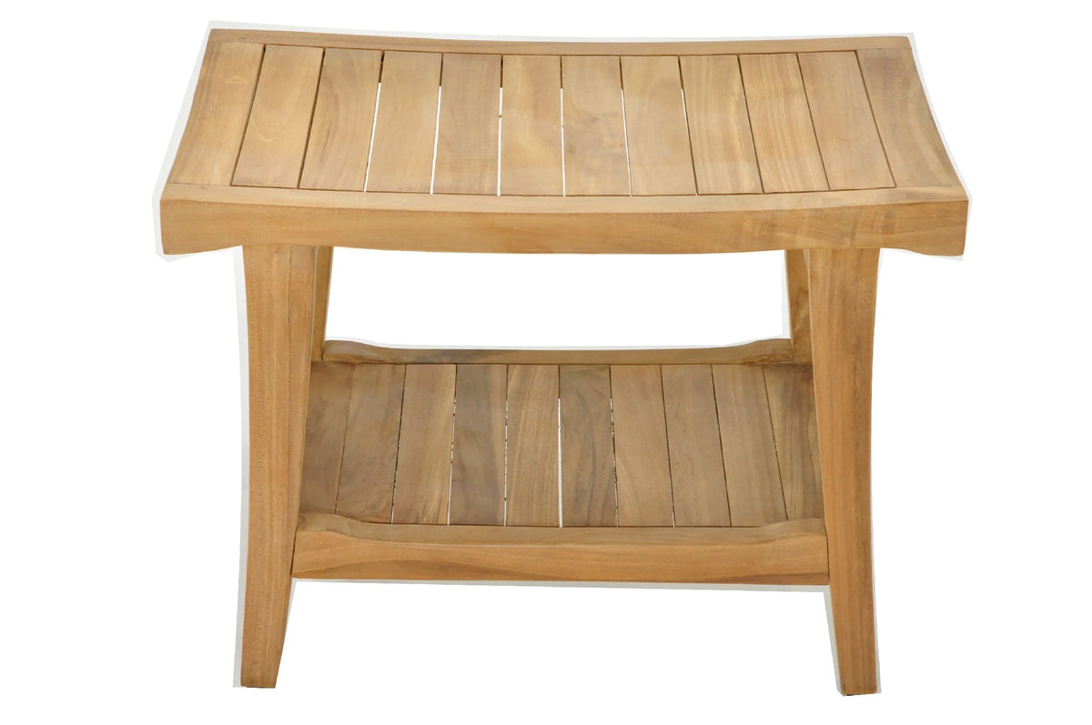 Teak Wood Shower Seat 24" Outdoor Bench I86299