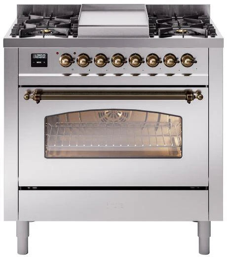 36 Dual Fuel Natural Gas Range in Stainless Steel D797
